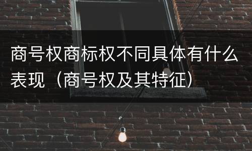 商号权商标权不同具体有什么表现（商号权及其特征）