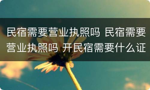 民宿需要营业执照吗 民宿需要营业执照吗 开民宿需要什么证件 如何开民宿