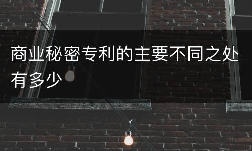商业秘密专利的主要不同之处有多少