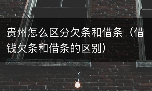 贵州怎么区分欠条和借条（借钱欠条和借条的区别）