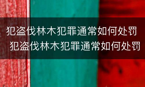 犯盗伐林木犯罪通常如何处罚 犯盗伐林木犯罪通常如何处罚呢