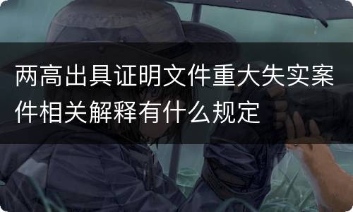 两高出具证明文件重大失实案件相关解释有什么规定