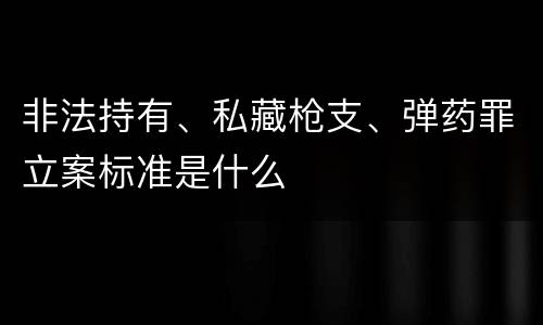 非法持有、私藏枪支、弹药罪立案标准是什么