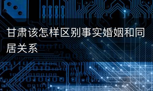 甘肃该怎样区别事实婚姻和同居关系