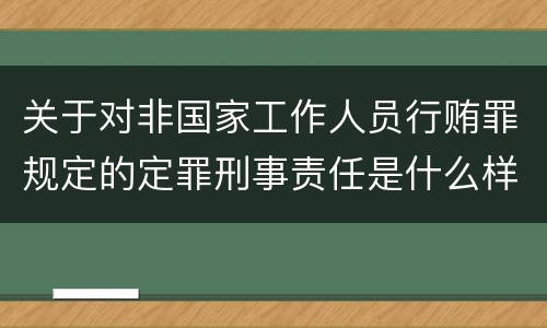 关于对非国家工作人员行贿罪规定的定罪刑事责任是什么样的