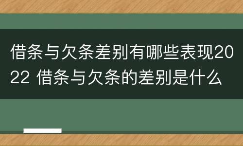 借条与欠条差别有哪些表现2022 借条与欠条的差别是什么