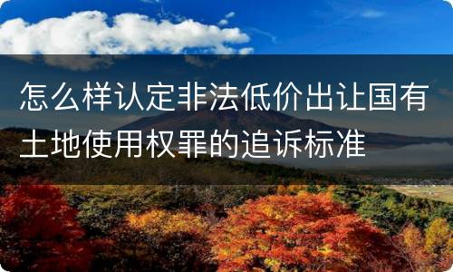 怎么样认定非法低价出让国有土地使用权罪的追诉标准