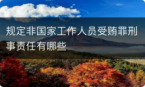 规定非国家工作人员受贿罪刑事责任有哪些