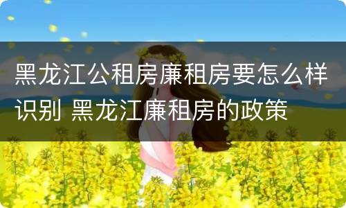 黑龙江公租房廉租房要怎么样识别 黑龙江廉租房的政策
