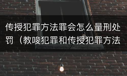 传授犯罪方法罪会怎么量刑处罚（教唆犯罪和传授犯罪方法罪）