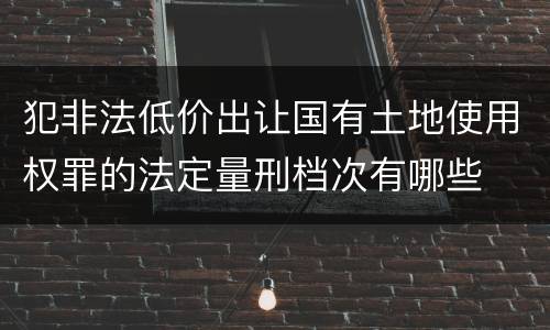 犯非法低价出让国有土地使用权罪的法定量刑档次有哪些