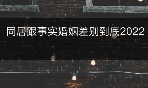 同居跟事实婚姻差别到底2022