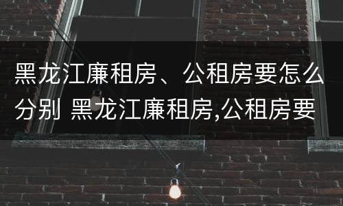 黑龙江廉租房、公租房要怎么分别 黑龙江廉租房,公租房要怎么分别选择
