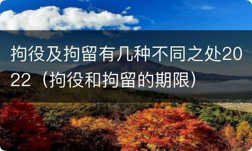 拘役及拘留有几种不同之处2022（拘役和拘留的期限）