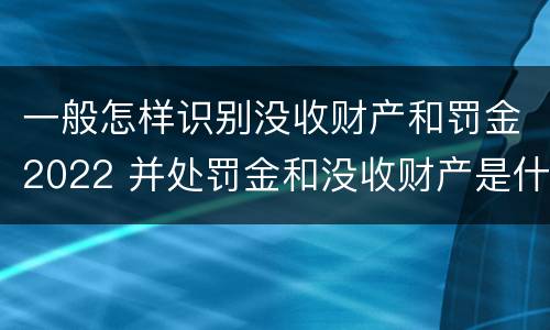 一般怎样识别没收财产和罚金2022 并处罚金和没收财产是什么意思
