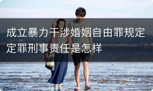 成立暴力干涉婚姻自由罪规定定罪刑事责任是怎样