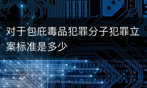 对于包庇毒品犯罪分子犯罪立案标准是多少