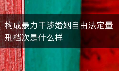 构成暴力干涉婚姻自由法定量刑档次是什么样