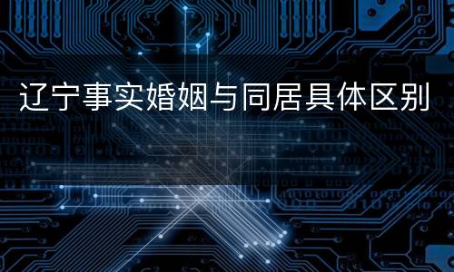 辽宁事实婚姻与同居具体区别