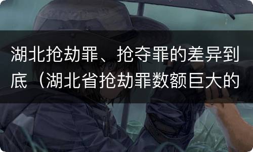 湖北抢劫罪、抢夺罪的差异到底（湖北省抢劫罪数额巨大的标准）