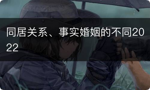 同居关系、事实婚姻的不同2022