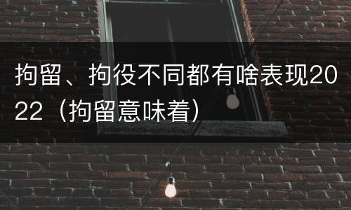拘留、拘役不同都有啥表现2022（拘留意味着）