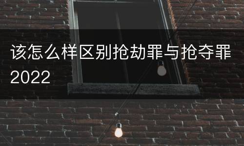 该怎么样区别抢劫罪与抢夺罪2022