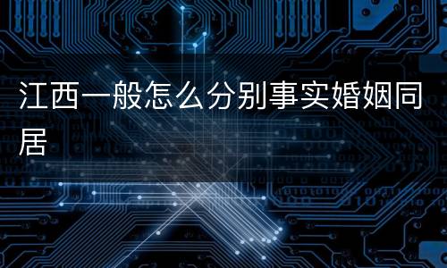 江西一般怎么分别事实婚姻同居