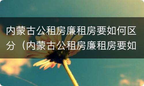 内蒙古公租房廉租房要如何区分（内蒙古公租房廉租房要如何区分呢）