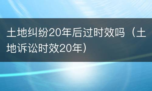 土地纠纷20年后过时效吗（土地诉讼时效20年）