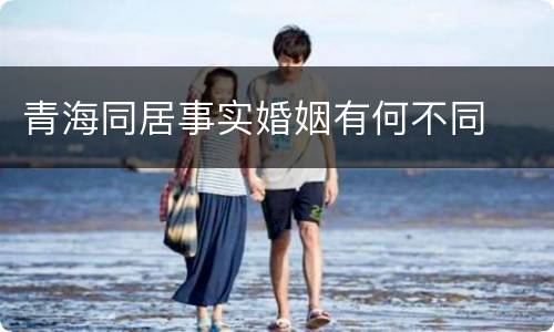 青海同居事实婚姻有何不同