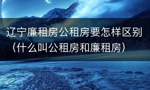 辽宁廉租房公租房要怎样区别（什么叫公租房和廉租房）