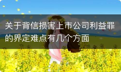 关于背信损害上市公司利益罪的界定难点有几个方面