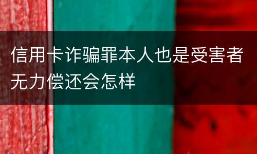 信用卡诈骗罪本人也是受害者无力偿还会怎样