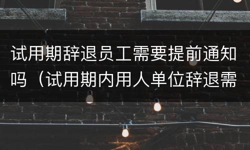 试用期辞退员工需要提前通知吗（试用期内用人单位辞退需要提前几天告知）