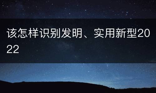 该怎样识别发明、实用新型2022