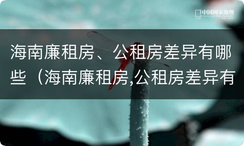 海南廉租房、公租房差异有哪些（海南廉租房,公租房差异有哪些原因）