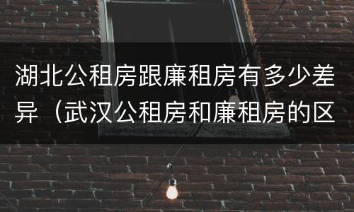 湖北公租房跟廉租房有多少差异（武汉公租房和廉租房的区别）