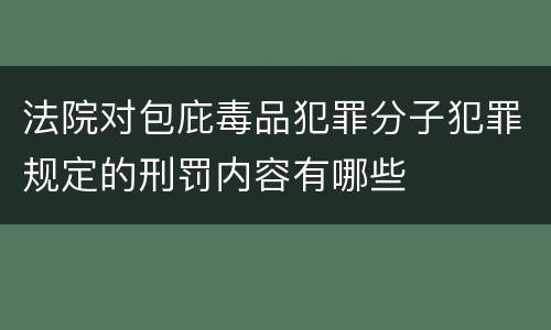 法院对包庇毒品犯罪分子犯罪规定的刑罚内容有哪些