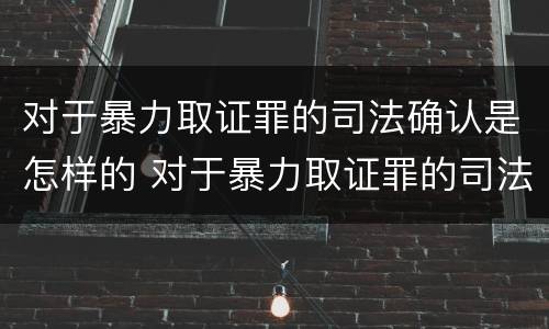 对于暴力取证罪的司法确认是怎样的 对于暴力取证罪的司法确认是怎样的程序