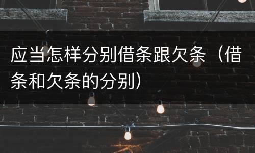 应当怎样分别借条跟欠条（借条和欠条的分别）