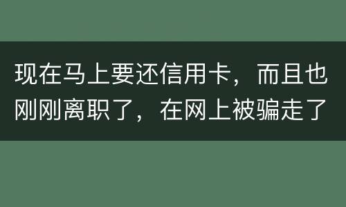 现在马上要还信用卡，而且也刚刚离职了，在网上被骗走了两千块，现在无力去还信用卡，