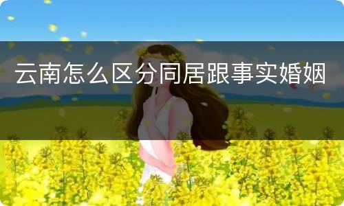 云南怎么区分同居跟事实婚姻