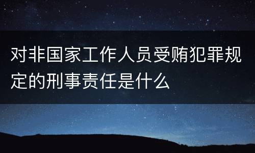 对非国家工作人员受贿犯罪规定的刑事责任是什么