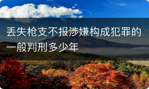 丢失枪支不报涉嫌构成犯罪的一般判刑多少年