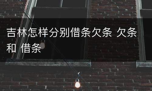吉林怎样分别借条欠条 欠条 和 借条