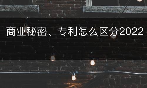 商业秘密、专利怎么区分2022