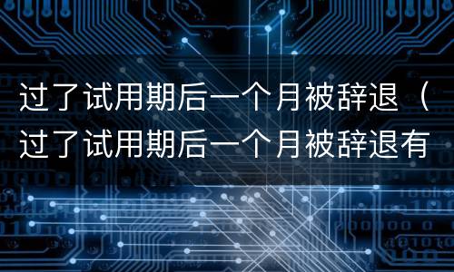 过了试用期后一个月被辞退（过了试用期后一个月被辞退有补偿吗）