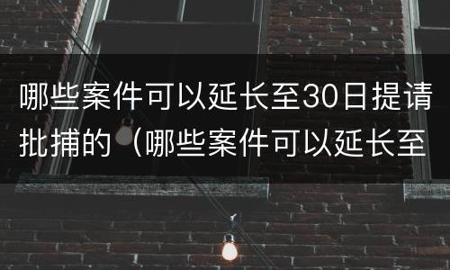 哪些案件可以延长至30日提请批捕的（哪些案件可以延长至30日提请批捕的期限）