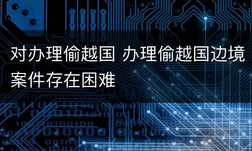对办理偷越国 办理偷越国边境案件存在困难